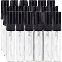 BENECREAT 30PCS 5ml Mini Fine Mist Spray Bottle Transparent Glass Travel Empty Atomiser Spray Bottles with Black Pump Lid for Perfume, Toiletries Liquid, Cosmetic