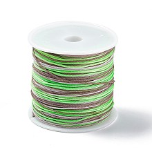 Honeyhandy 50M Segment Dyed Nylon Chinese Knotting Cord, for DIY Jewelry Making, Spring Green, 0.8mm, about 54.68 Yards(50m)/Roll