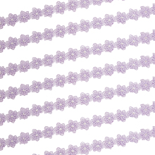 OLYCRAFT 5Yards Embroidered Flower Lace Pearl Trim Lilac Pearl Lace Ribbon Vintage Edging Trimmings Embroidered Applique Sewing Craft for Sewing Craft Wedding Dress Embellishment