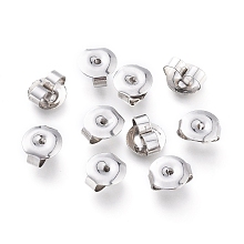 Honeyhandy 304 Stainless Steel Ear Nuts, Friction Earring Backs for Stud Earrings, 6x6.5x3mm, Hole: 0.8mm