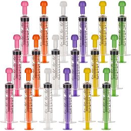 OLYCRAFT 18Pcs 6 Colors 5ML Plastic Measurement Syringe with Cap Individually Sealed Measuring Syringe Tools Without Needle Liquid Syringe for Scientific Labs Liquid Dispensing Pet Supplies