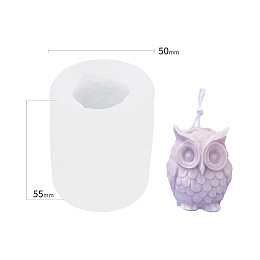 Honeyhandy Owl Shape DIY Candle Silicone Molds, Resin Casting Molds, For Candle Making, White, 5x5.5cm