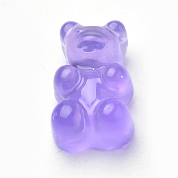 Honeyhandy Translucent Resin Cabochons, Bear, Medium Purple, 18.5x11x7mm