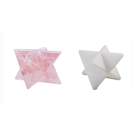 Honeyhandy DIY Merkaba Star Silicone Molds, Resin Casting Molds, for UV Resin, Epoxy Resin Craft Making, White, 33x33x29mm