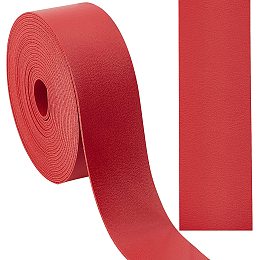 GORGECRAFT 118 Inch Double Sided Leather Strip Strap 1.18 Inch Wide Smooth Leather Belt Wrap Flat Cord for DIY Crafts Projects Clothing Making Bag Handles Belts (Red)