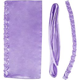 GORGECRAFT 3PCS Women Wedding Dress Loops Adjustable Zipper Replacement Prom Dress Strap Satin Corset Back Kit Lace Up for Wedding Dress Accessories Bridal Corset Prom Dress Strap, Lilac