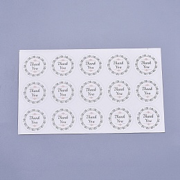 Honeyhandy 1.5 Inch Thank You Stickers, Thanksgiving  Sealing Stickers, Label Paster Picture Stickers, for Gift Packaging, Round, White, 38mm