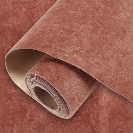 BENECREAT 118x15.7 Inch Self Adhesive Velvet Flocking Liner, Iced Velvet Flock Roll DIY Velvet Fabric for Art & Crafts, Jewelry Box, Wallpaper, Coconut Brown