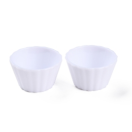 Honeyhandy Mini Plastic Simulated Egg Tart Cup, Miniature Landscape Kitchen Model Dollhouse Accessories Decorations, White, 37x21mm