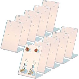 PandaHall Elite 10pcs Earring Holder 60 Holes L-Shape Jewelry Organizer Mini Earring Display Marketing Acrylic Ear Stud Necklace Stand Holders for Necklace Jewelry Dangling Slant Back Display