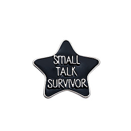 Honeyhandy Halloween Word Small Talk Survivor Enamel Pin, Platinum Alloy Brooch for Backpack Clothes, Star Pattern, 25x28mm