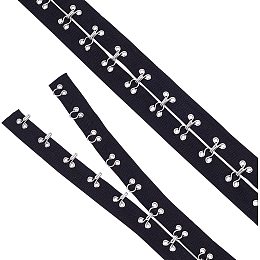 FINGERINSPIRE 3 Yard x 1.6 inch Hook and Eye Cotton Tape Trim 1.2 inch Spacing Black Trim with Hook Ribbon Edging Cordage Clothing Sewing for DIY Clothing Accessories Embellishment Decorations