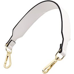 CHGCRAFT 16.3inch PU Leather Shoulder Strap Replacement Strap for Handbags Shoulder Bag Purse Straps with Swivel Golden Buckles, White