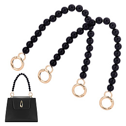 PandaHall Elite 2pcs 11.8" Imitation Pearl Bead Purse Chains, 12mm Black Pearl Bag Chain Replacement with Golden Clasps Short Bag Chains Decorations for Women Clutch Tote Bags Handbags Imitation Pearl Bead Purse Chains, 12mm Black Pearl Bag Chain Replacement with Golden Clasps Short Bag Chains Decorations for Women Clutch Tote Bags Handbags