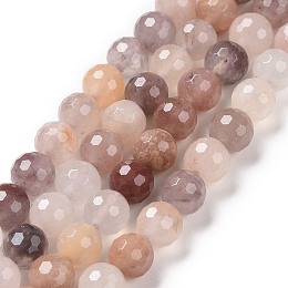 Honeyhandy Natural Quartz Beads Strands, Faceted(128 Facets), Round, 8mm, Hole: 1.2mm, about 48pcs/strand, 15.16''(38.5cm)
