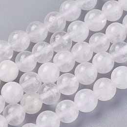 Honeyhandy Natural Quartz Crystal Beads Strands, Round, 8mm, Hole: 1mm, about 48pcs/strand, 15.1~15.3 inch(38.5~39cm)