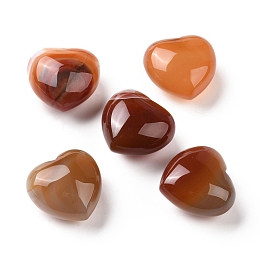 Natural Red Agate Beads, No Hole/Undrilled, Heart, 24x25.5x15.5mm