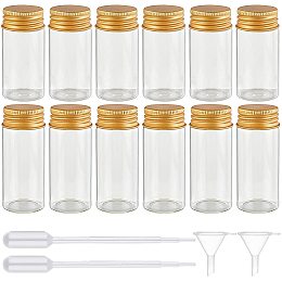 BENECREAT 14 Packs 1oz Glass Sample Bottles Vials Mini Glass Essential Oils Bottles with 2pcs Funnels and 2pcs Transfer Pipettes for Perfume, Small Items