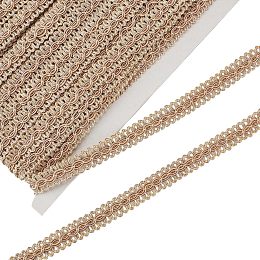 FINGERINSPIRE 13 Yards Basic Trim Decorative Gimp Braid 3/8 inch Wide Tan Gimp Braid Trim Handmade Basic Trim Polyester Woven Braid Trim Sewing Trim for Curtain Slipcover DIY Craft Costume Home Decor