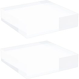 OLYCRAFT 1" H x 4" W x 4" D Clear Acrylic Cube 2 Pack Polished Acrylic Square Display Block Clear Acrylic Square Polished Edge Display Base for Display Stands