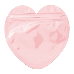 Honeyhandy Heart Shaped Plastic Packaging Yinyang Zip Lock Bags, Top Self Seal Pouches, Pink, 10x10x0.15cm, Unilateral Thickness: 2.5 Mil(0.065mm)