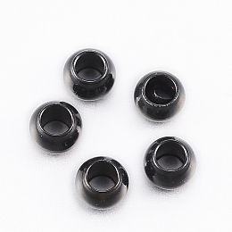 Honeyhandy 304 Stainless Steel Beads, Round, Electrophoresis Black, 4x3mm, Hole: 2mm