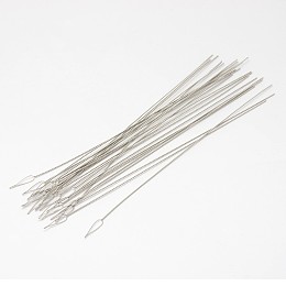 Honeyhandy Stainless Steel Knitting Needles, Stainless Steel Color, 110x0.5mm, Pin: 0.5mm, about 5pcs/bag