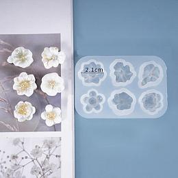 Honeyhandy DIY Flower Silicone Molds, for UV Resin & Epoxy Resin Jewelry Making, White, 80x55x10mm