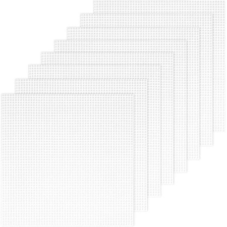 NBEADS 8 Pcs Plastic Canvas Sheets, White Mesh Canvas Sheets Rectangle Crochet Screen for Embroidery Acrylic Yarn Crafting Knit and Crochet Projects, 11.8×11.8 Inch