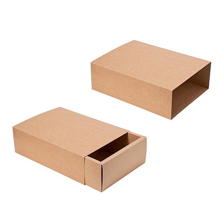 Pandahall Elite Kraft Paper Drawer Folding Box, Corrugated E-flute Box, Rectangle, Rectangle, BurlyWood, 27.2x19.2x8.2cm; Inner: 25x17x8cm