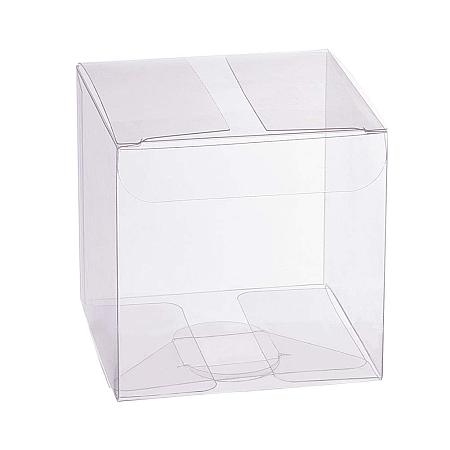 BENECREAT 30PCS 7x7x7cm Film Covered Clear Cube Wedding Favour Boxes PVC Transparent Cube Gift Boxes for Candy Chocolate Christmas Favour