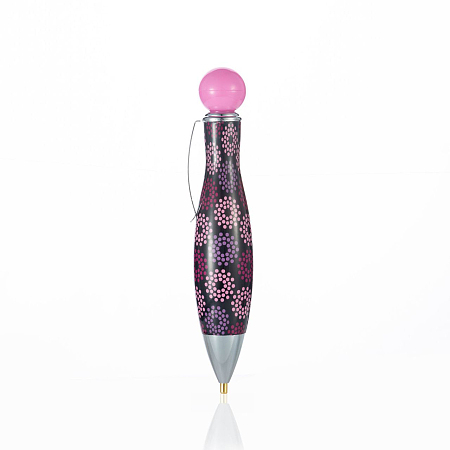 Honeyhandy Plastic Diamond Painting Point Drill Pen, with Clip, Diamond Painting Tools, Polka Dot Pattern, Pearl Pink, 100x20mm