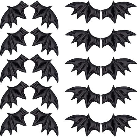 GORGECRAFT 2 Style 40PCS Leather Halloween Bat Wings DIY Crafts Bat Wing Spooky Bats Halloween Decorations for Hair Ornament & Costume Accessory (Black)