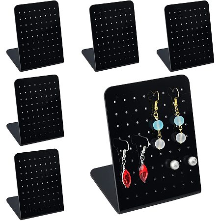 Beebeecraft PandaHall Elite 6 Pack Acrylic Earring Holders, 72 Holes  L-Shaped Earrings Ear Studs Display Stands Jewelry Showcase Earring Stand