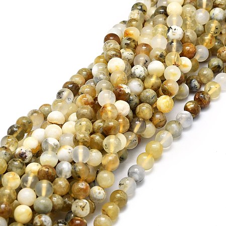 Natural Opal Beads Strands, Round, 8mm, Hole: 1mm, about 49pcs/strand, 15.35''(39cm)