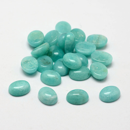 Honeyhandy Oval Natural Amazonite Cabochons, 10x8x3~4mm