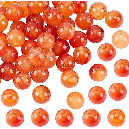 OLYCRAFT 45Pcs Natural Red Agate Beads Strands 8mm Grade A Natural Stone Beads Crystal Energy Stone Round Red Beads for Jewelry Making DIY