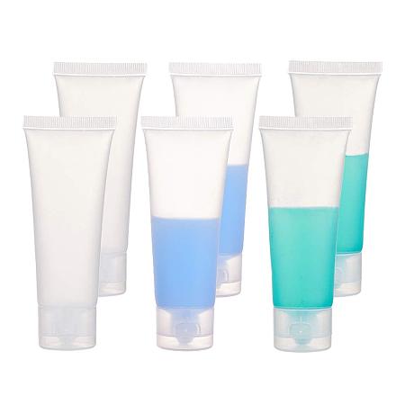 BENECREAT 30 Pack 50ml/1.67oz Clear Empty Tubes Clear Squeezable Cosmetic Containers Refillable Plastic Tubes for Shampoo Facial Cleanser Makeup Sample