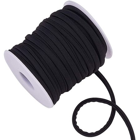 FASHEWELRY 43Yards Elastic Cord 2mm Stretchy Braided Bracelet String with  Iron Barbs Fasteners Cord Ends for Jewelry Making (Black)