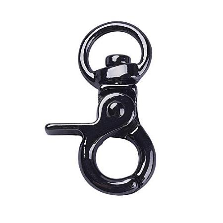 PandaHall Elite About 60Pcs Zinc Alloy Swivel Lobster Claw Clasps Swivel Lanyards Firm Trigger Snap Hooks Strap 47x22x7mm for Keychain, Key Rings, DIY Bags and Jewelry Findings Gunmetal
