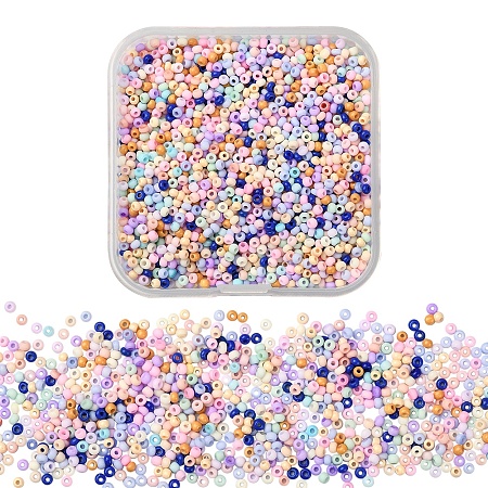 13/0 Glass Seed Beads, Ceylon, Round Hole, Round, Mixed Color, 2~2.3x1.5mm, Hole: 0.8mm, about 2400pc, 56g/box