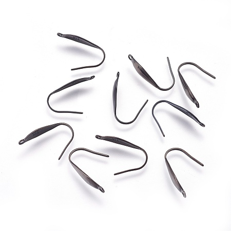 Honeyhandy 304 Stainless Steel Earring Hooks, with Vertical Loop, Electrophoresis Black, 20x4.5mm, Hole: 1.4mm, Pin: 1mm
