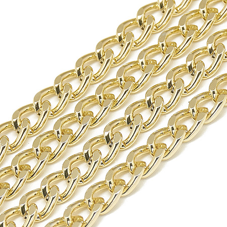 ARRICRAFT Unwelded Aluminum Curb Chains, Gold, 7x5x1.4mm