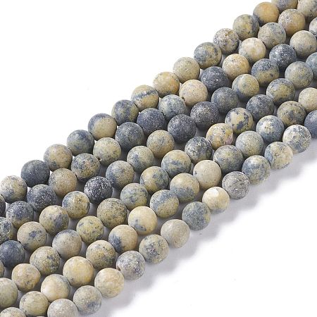 Honeyhandy Natural Gemstone Beads Strands, Frosted, Round, 6mm, Hole: 1mm, about 68pcs/strand, 15.75 inch(40cm)