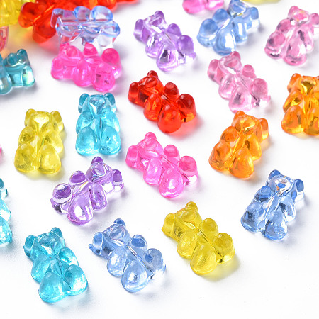 Honeyhandy Transparent Acrylic Beads, Bear, Mixed Color, 16x10.5x7mm, Hole: 1.8mm