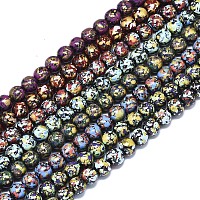 ARRICRAFT Spray Painted Non-magnetic Synthetic Hematite Beads Strands, Round, Mixed Color, 8x7.5mm, Hole: 1.2mm; about 52~54pcs/Strand, 14.96 inches~16.14 inches(38~41cm)