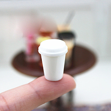 Honeyhandy Mini Resin Coffe Cup, for Dollhouse Accessories, Pretending Prop Decorations, White, 14x17mm