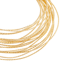 BENECREAT Textured Round Brass Spring Wire, Golden, 1mm