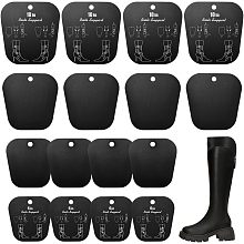 BENECREAT 16Pcs PVC Boot Shaper Form Inserts, 4 Styles Black Trapezoid Boots Tall Support for Women and Men, Hole: 0.8inch