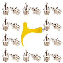 GORGECRAFT 50Pcs 1/4 Inch Track Spikes with Spike Wrench Stainless Steel Replacement Pyramid Spikes for Sports Shoes Long Jump Track Field Sprint Jogging Running Hiking Outdoor Accessories